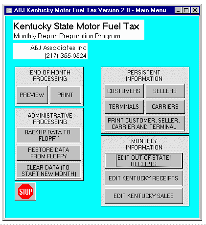 Kentucky Main Menu