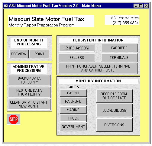 Missouri Main Menu