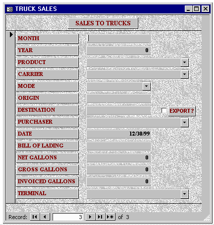 Missouri Truck Sales Entry Form