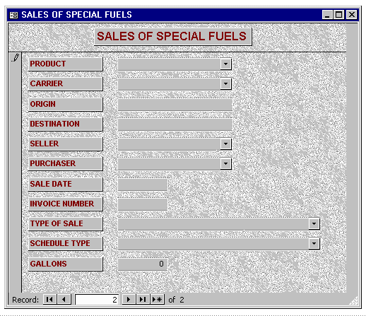Mississippi Sales Entry Form